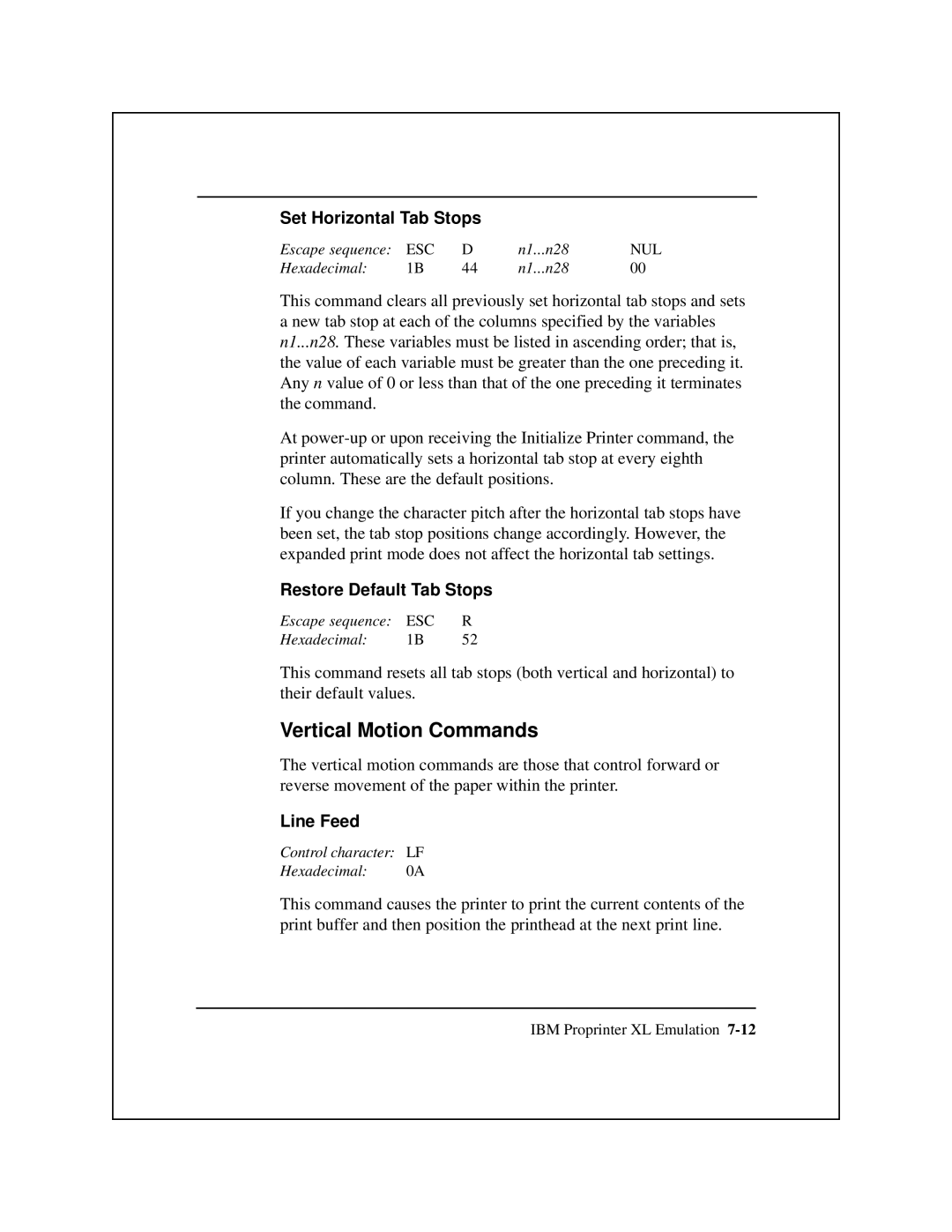 Epson 8900 Series manual Set Horizontal Tab Stops, Restore Default Tab Stops 