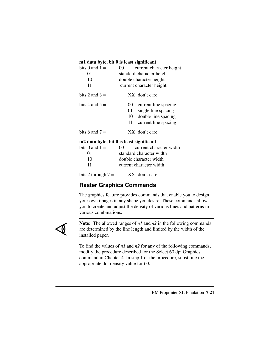 Epson 8900 Series manual M1 data byte, bit 0 is least significant, M2 data byte, bit 0 is least significant 