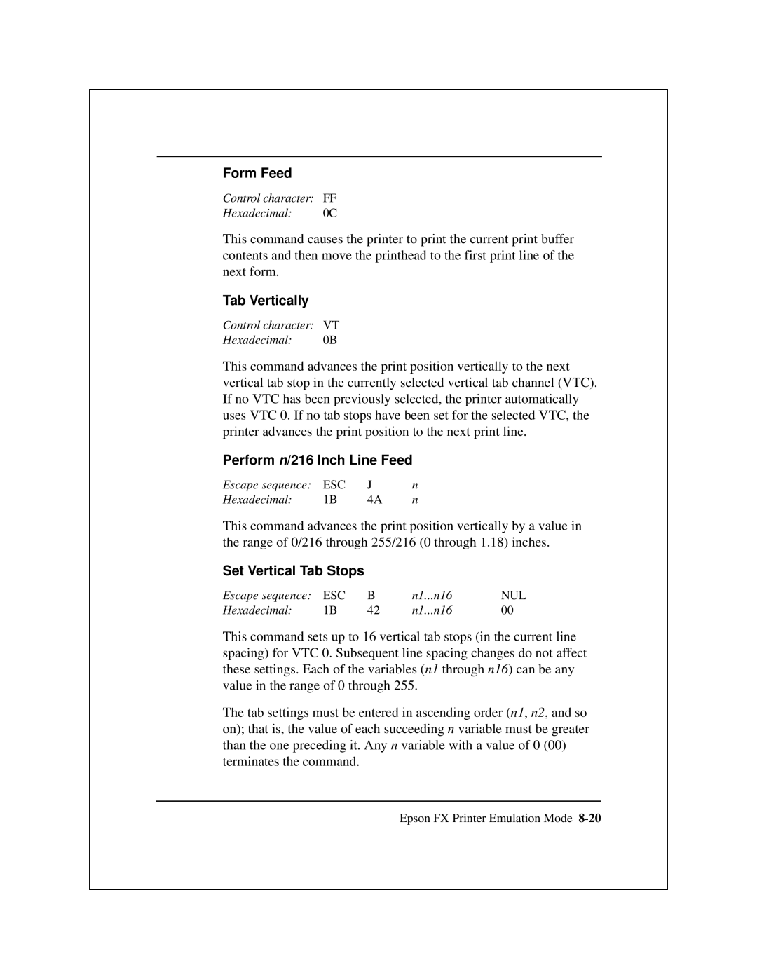 Epson 8900 Series manual Form Feed 