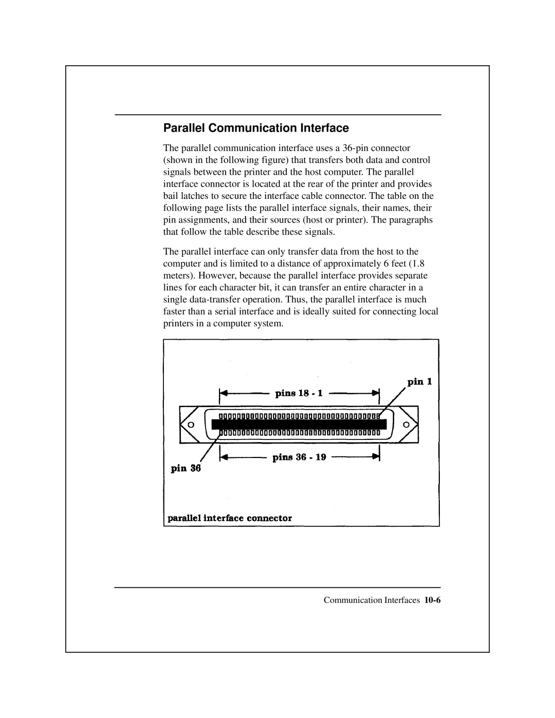 Epson 8900 Series manual Parallel Communication Interface 