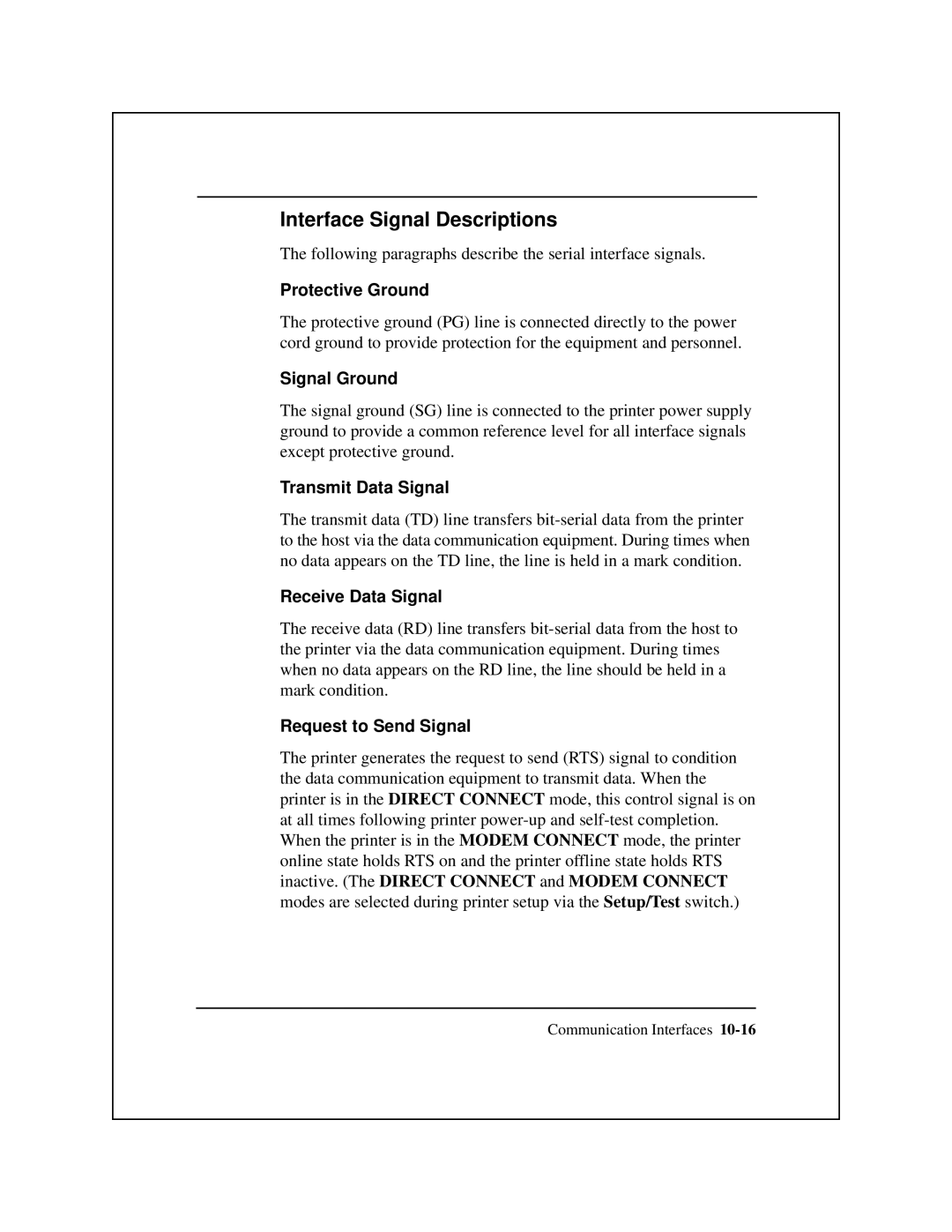 Epson 8900 Series manual Interface Signal Descriptions 