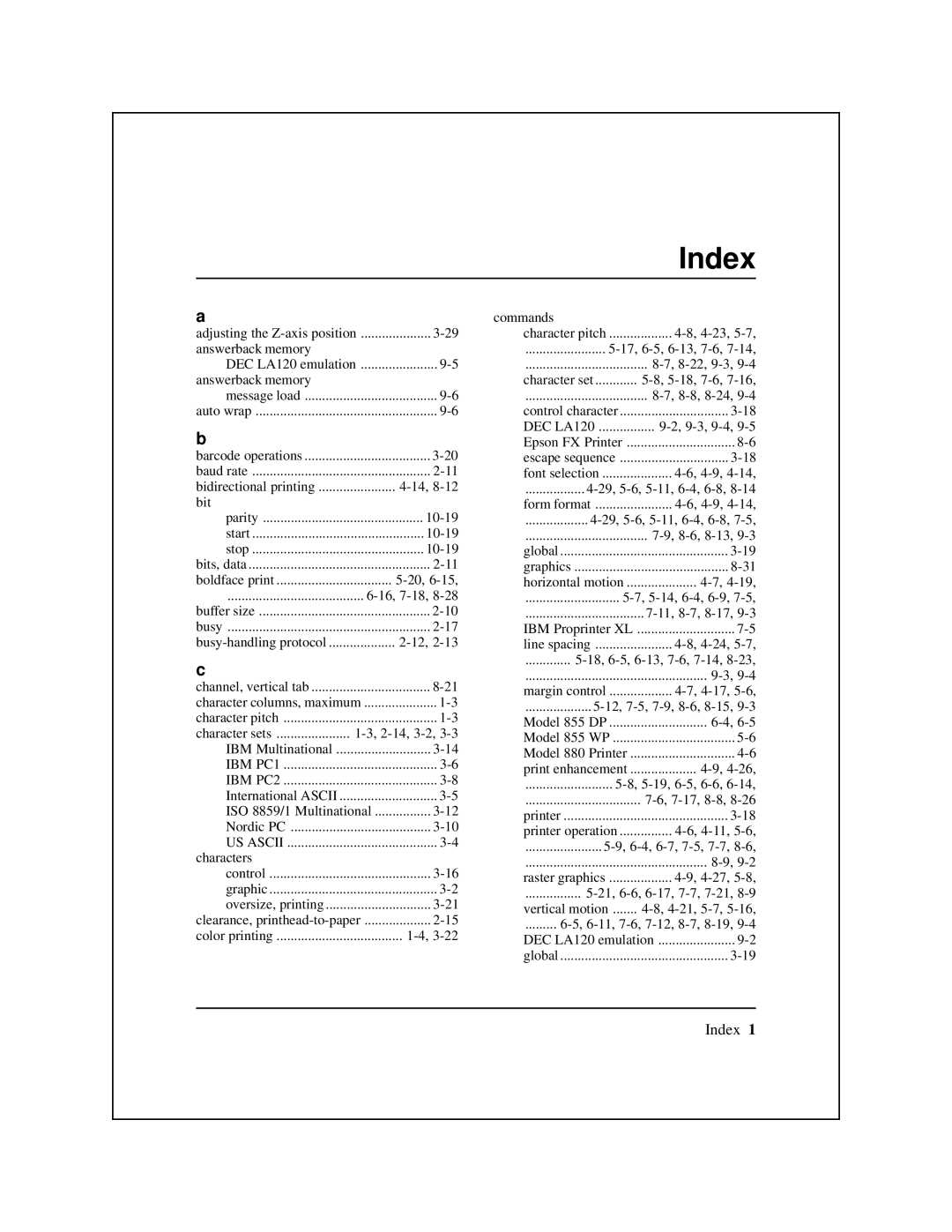 Epson 8900 Series manual Index 