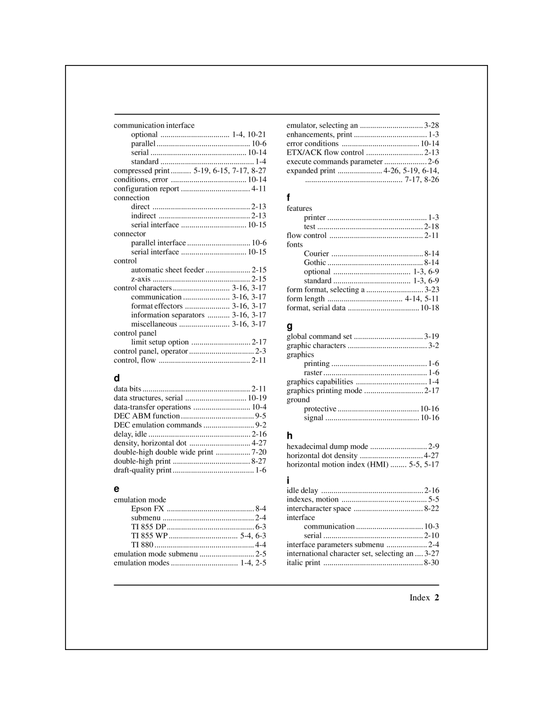 Epson 8900 Series manual Communication interface 