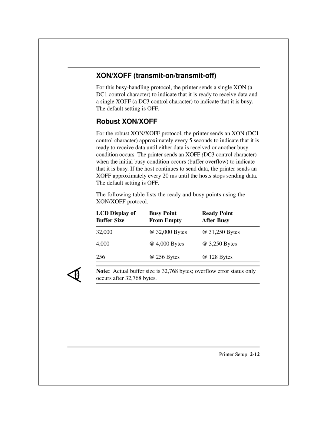 Epson 8900 Series manual XON/XOFF transmit-on/transmit-off, Robust XON/XOFF 