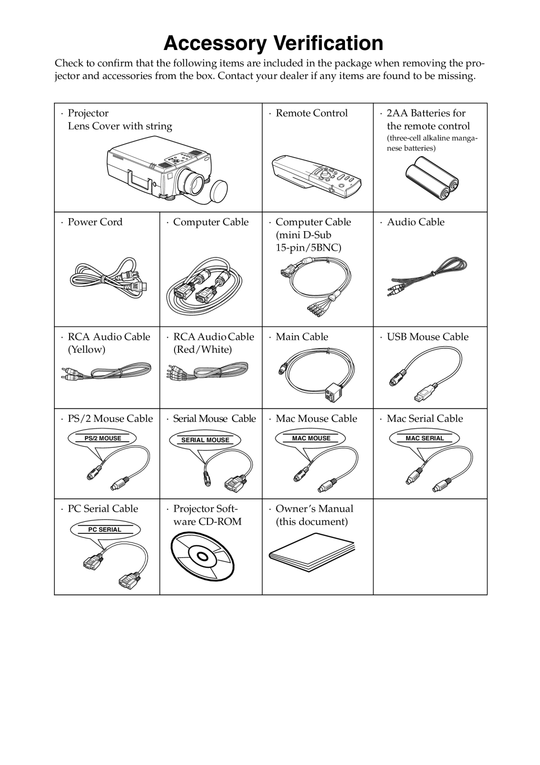 Epson 9100 manual Accessory Verification 