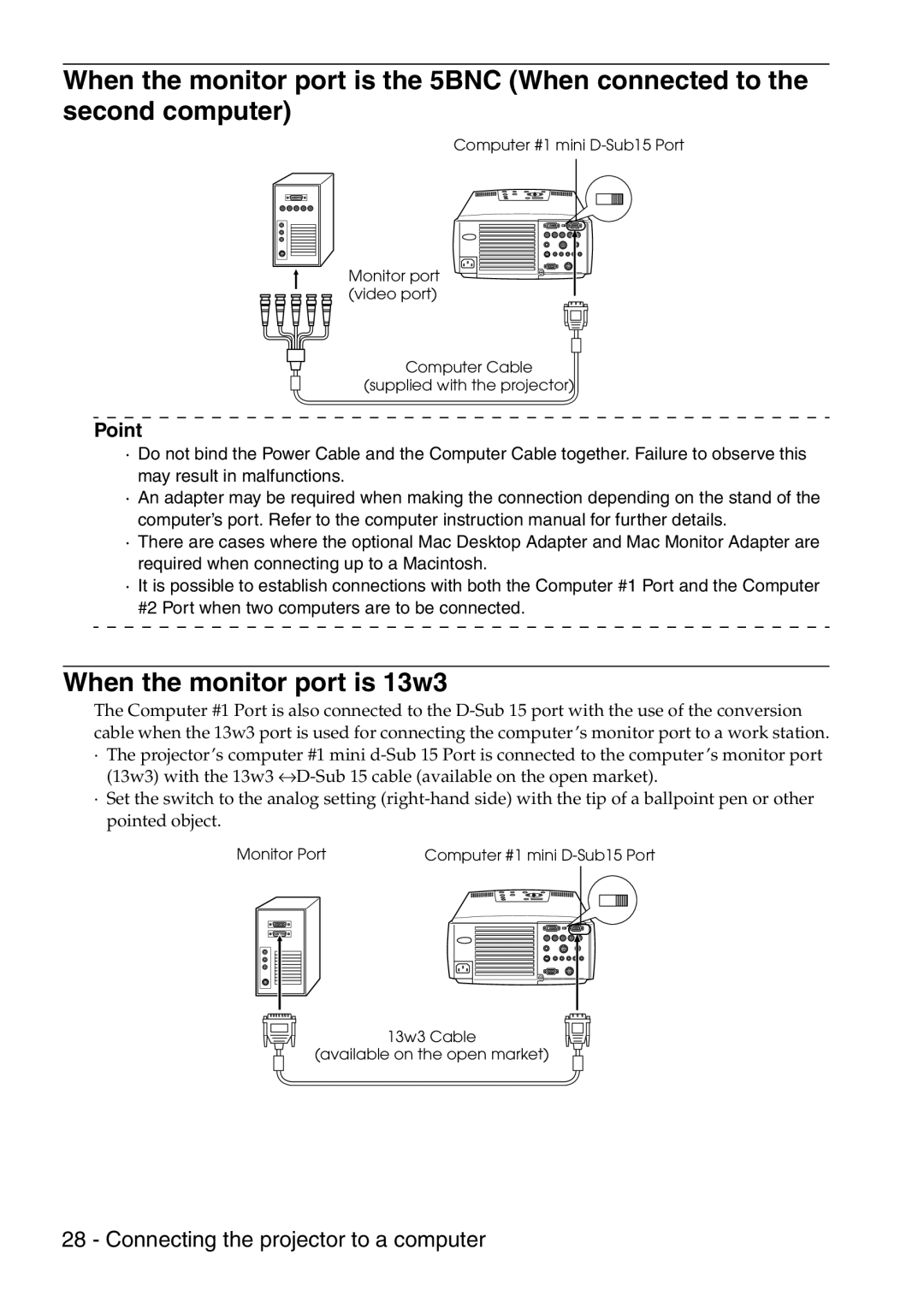 Epson 9100 manual When the monitor port is 13w3 