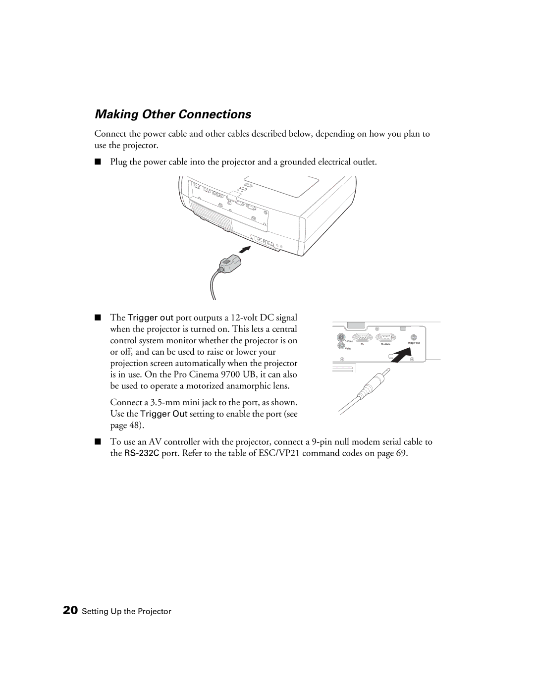 Epson 9350, 9700 manual Making Other Connections 