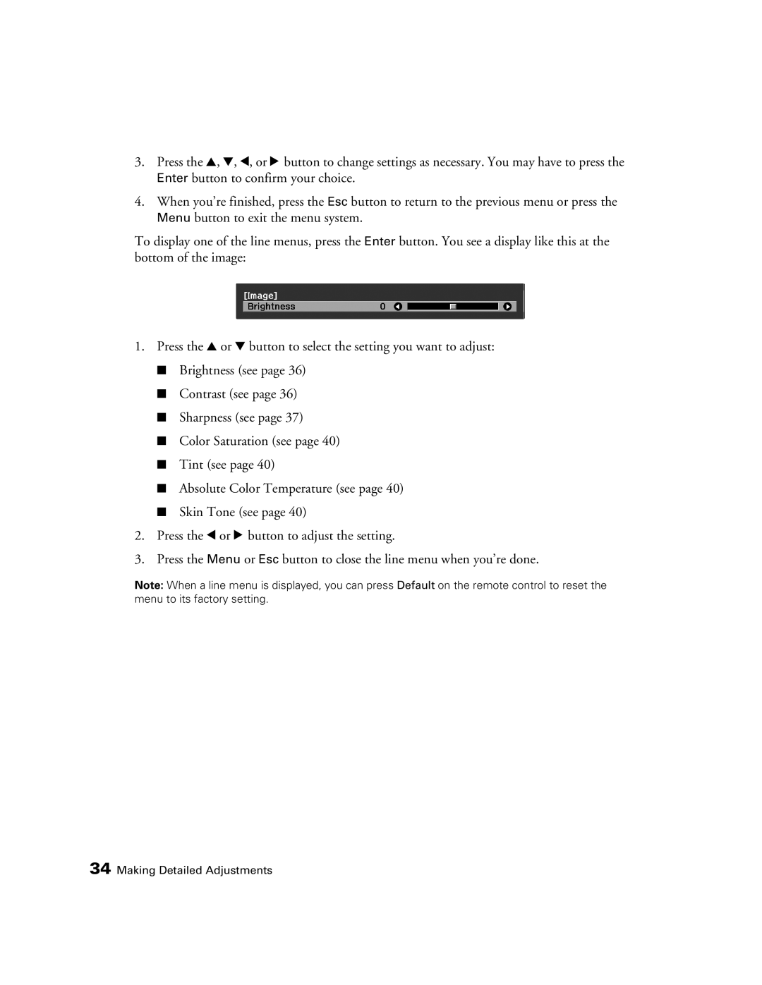 Epson 9350, 9700 manual Making Detailed Adjustments 