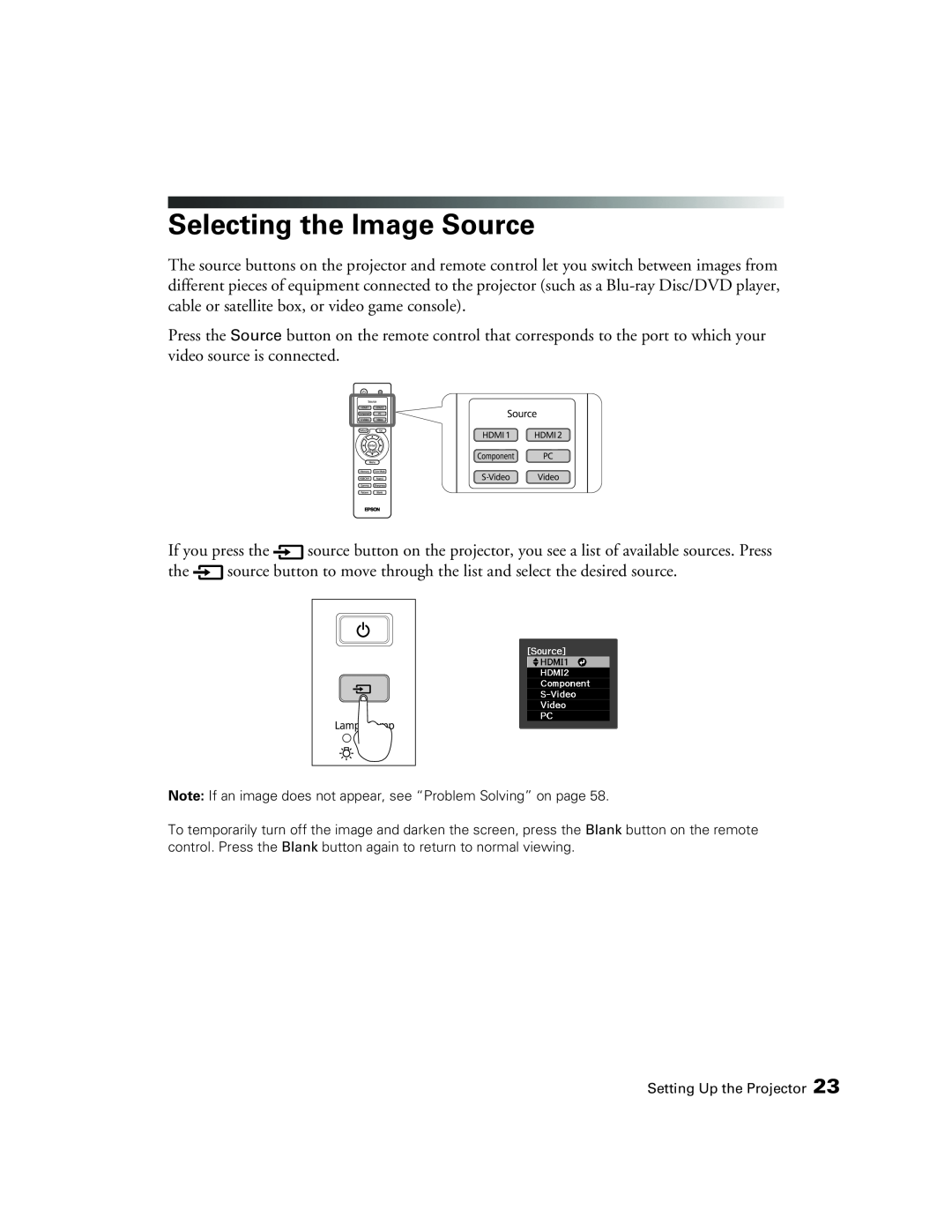 Epson 9700, 9350 manual Selecting the Image Source 