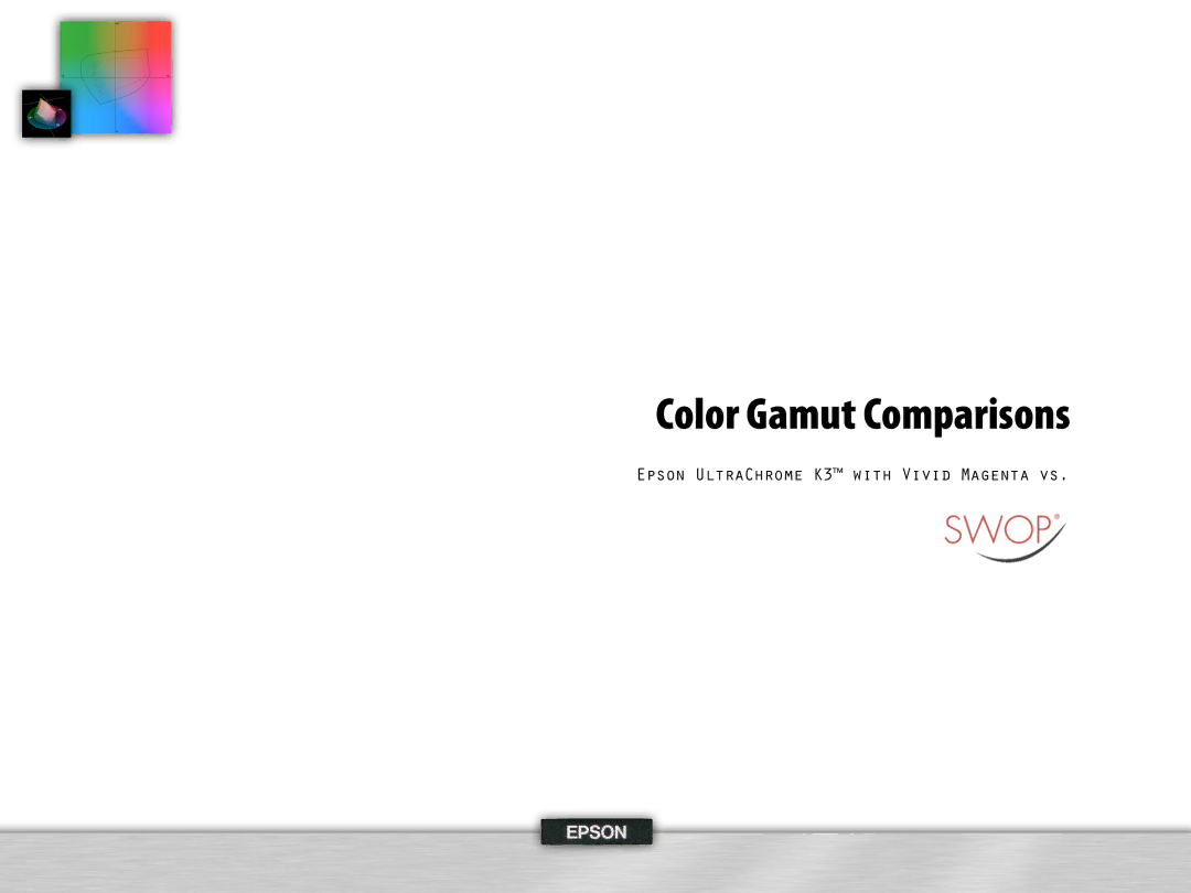 Epson 995, 4 manual Color Gamut Comparisons 