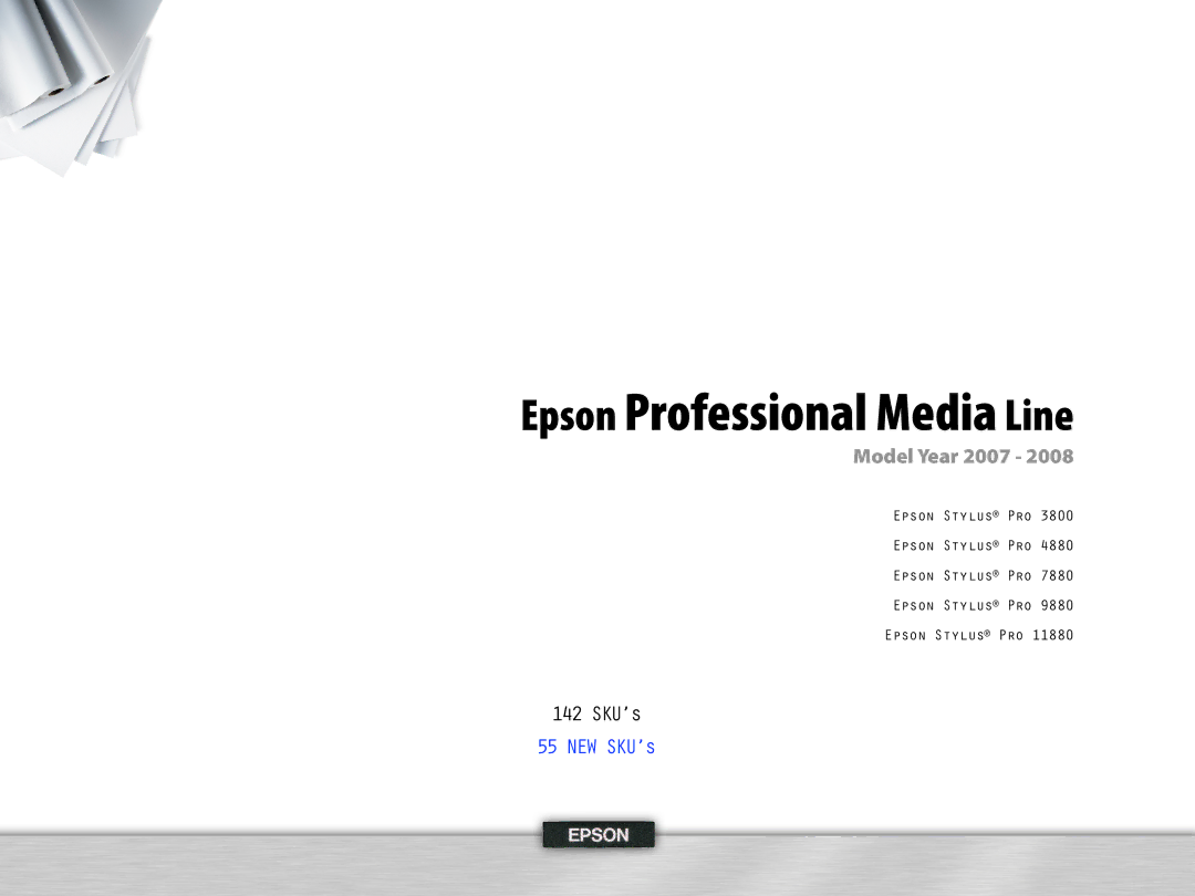 Epson 4, 995 manual Epson Professional Media Line 