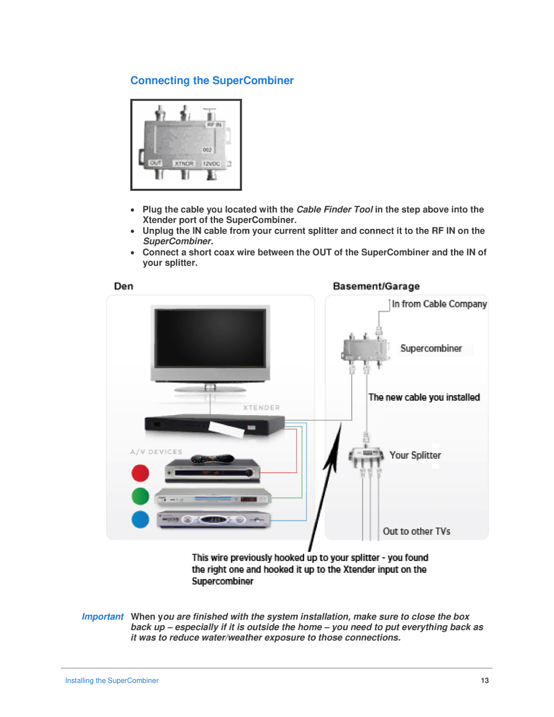 Epson Bocs installation manual Connecting the SuperCombiner 