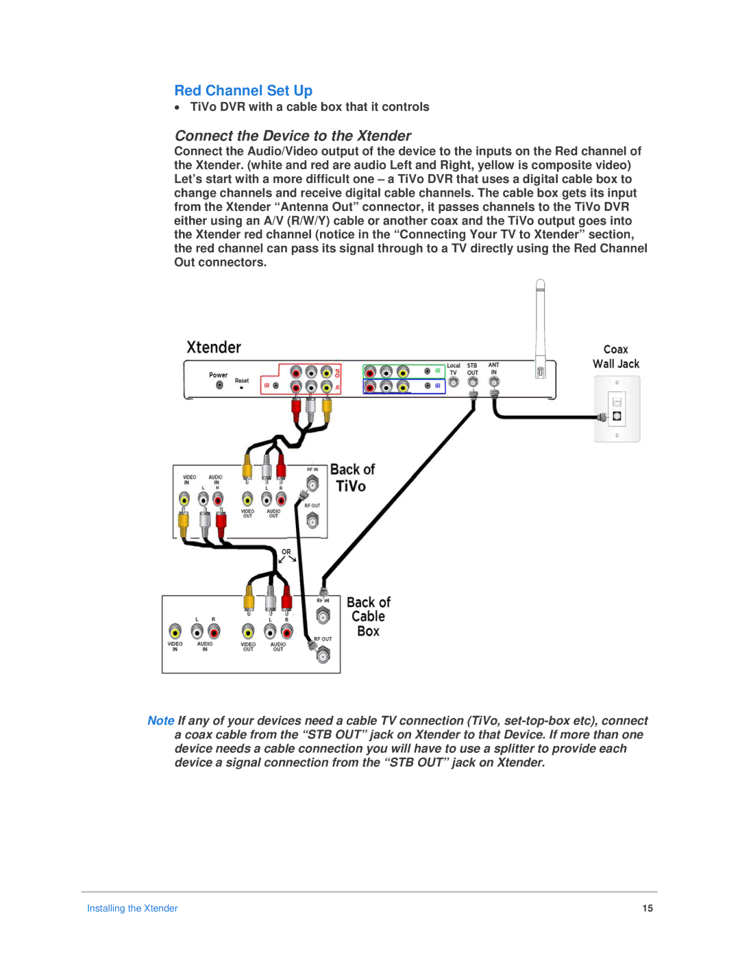 Epson Bocs installation manual Red Channel Set Up, Connect the Device to the Xtender 