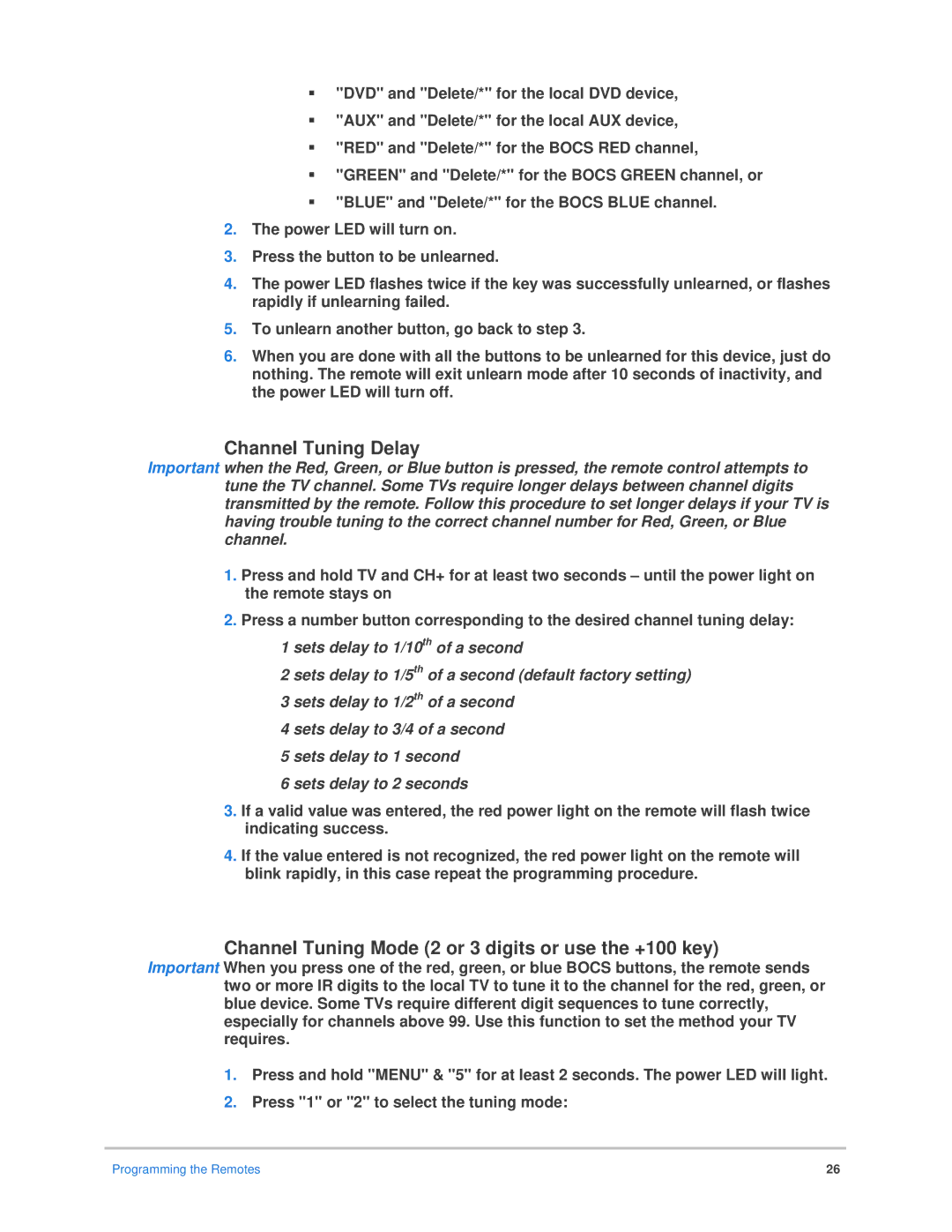 Epson Bocs installation manual Channel Tuning Delay 