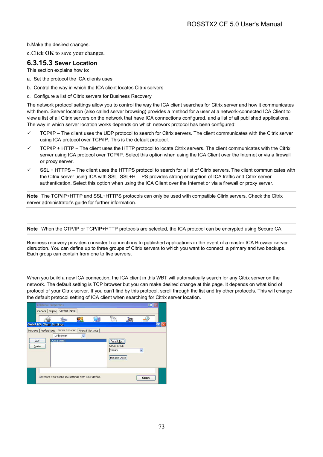 Epson BOSSTX2 CE 5.0 manual Sever Location 