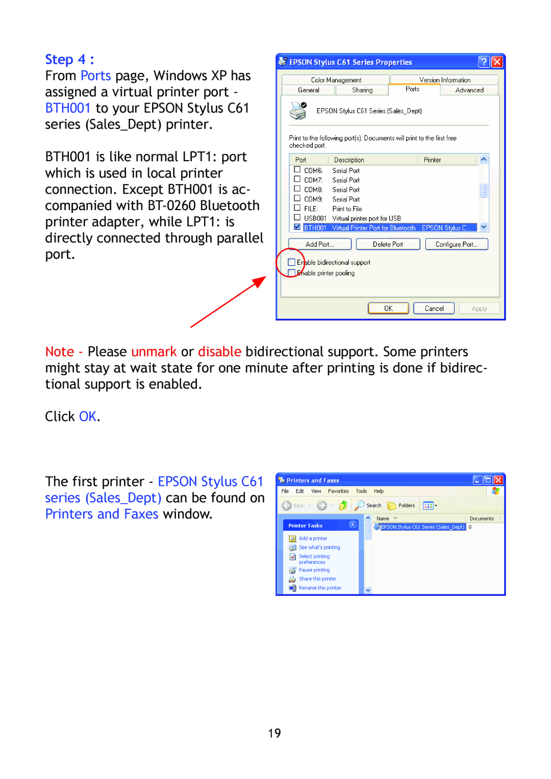 Epson BT-0260 manual Step 