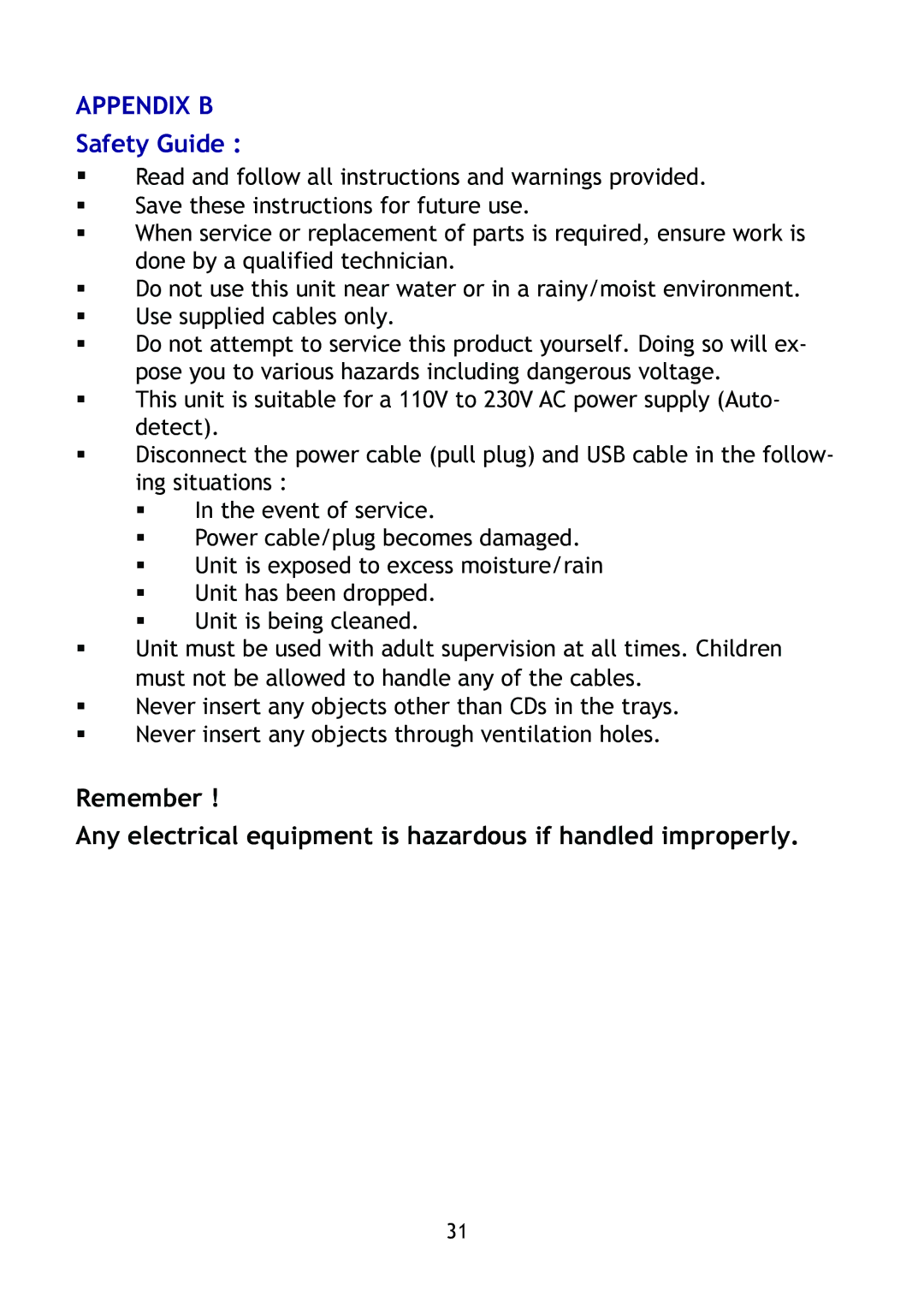 Epson BT-0260 manual Appendix B 