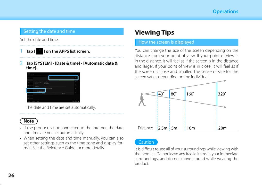 Epson BT-200 manual Viewing Tips, 01SettingHeadthe dateA and time, How the screen is displayed 