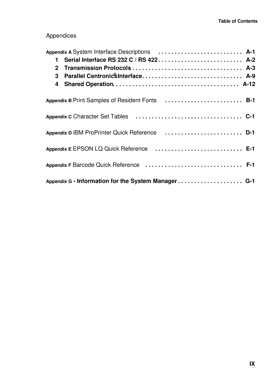 Epson C I - 4 0 5 0, C I - 4 0 4 0 user manual Appendices 