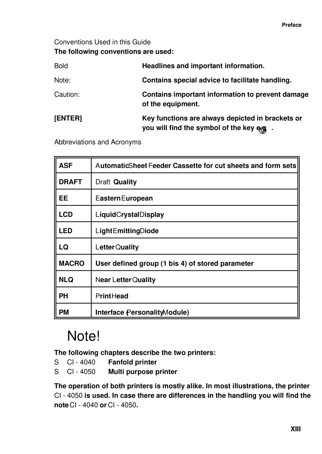 Epson C I - 4 0 5 0, C I - 4 0 4 0 user manual Conventions Used in this Guide, Bold, Abbreviations and Acronyms 