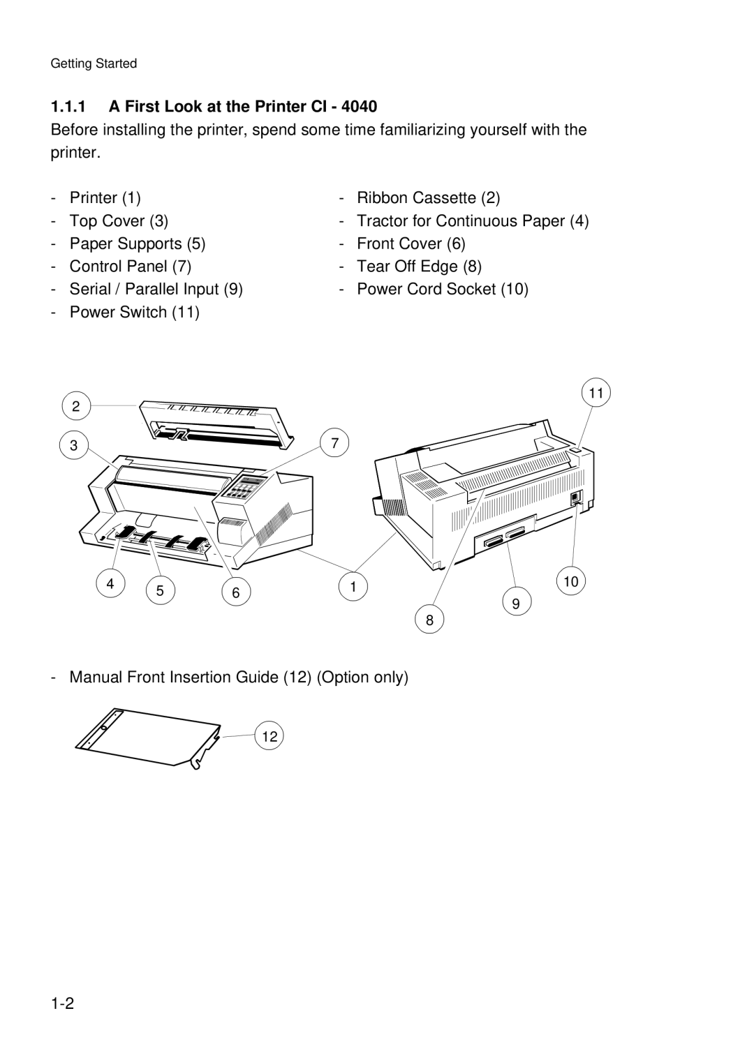 Epson C I - 4 0 5 0, C I - 4 0 4 0 user manual First Look at the Printer CI 