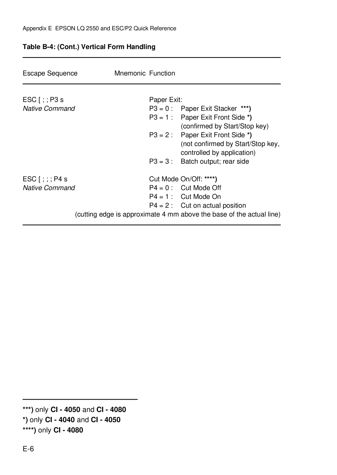 Epson C I - 4 0 5 0, C I - 4 0 4 0 user manual Only CI 4050 and CI 4080 * only CI 4040 and CI 