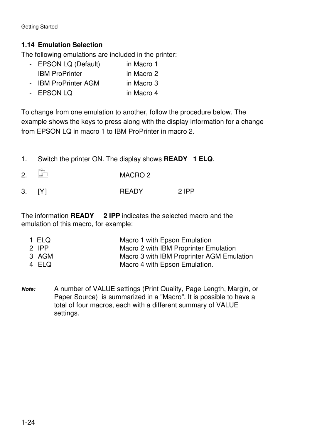 Epson C I - 4 0 4 0, C I - 4 0 5 0 user manual Emulation Selection, Epson LQ 