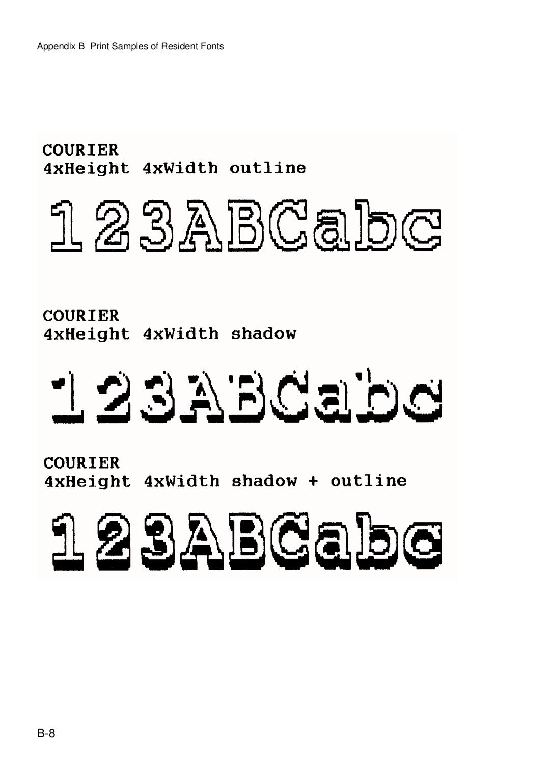 Epson C I - 4 0 7 0, C I - 4 0 8 0 user manual Appendix B Print Samples of Resident Fonts 