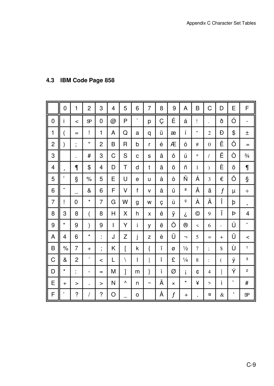 Epson C I - 4 0 7 0, C I - 4 0 8 0 user manual IBM Code 