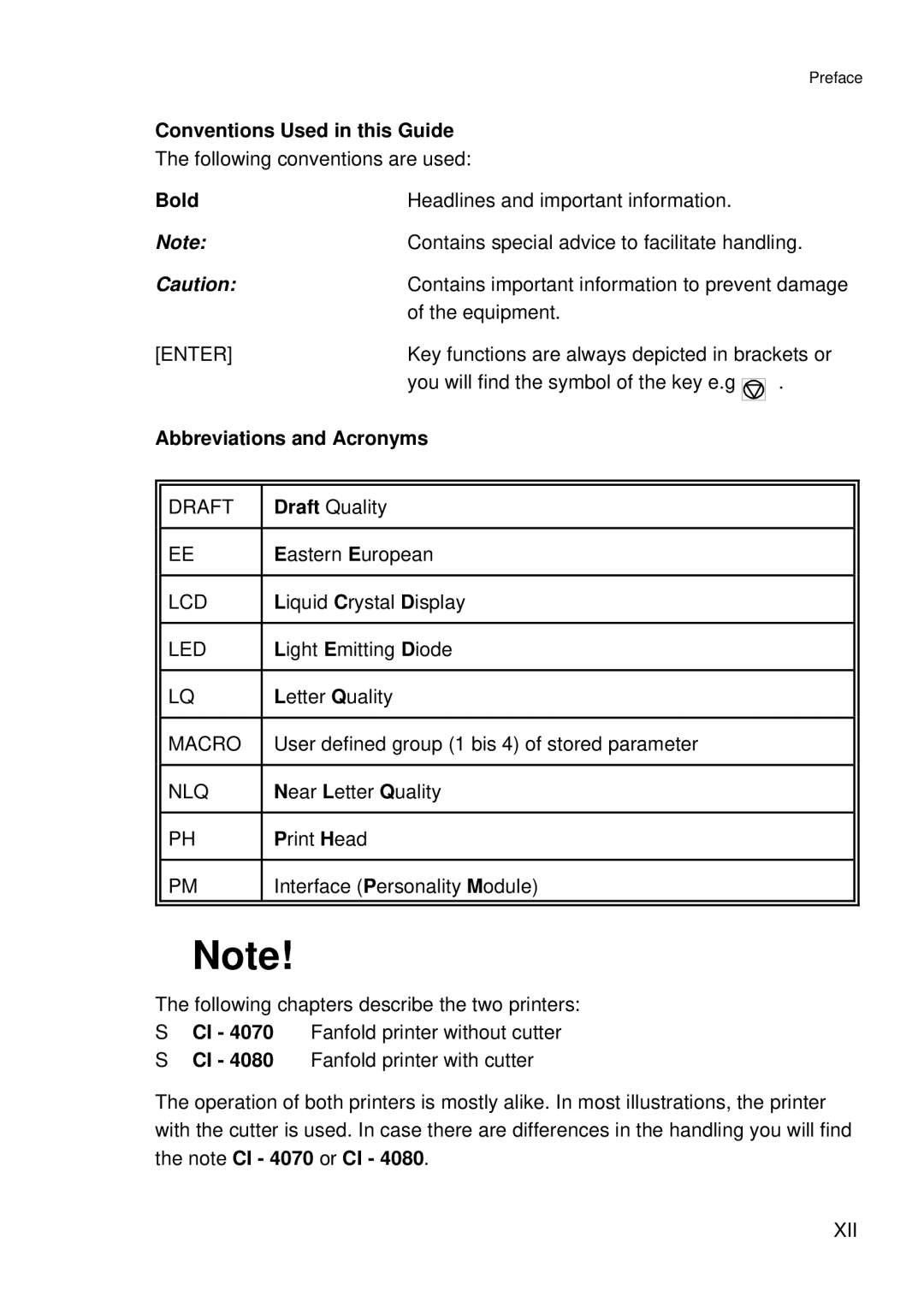 Epson C I - 4 0 7 0, C I - 4 0 8 0 user manual Conventions Used in this Guide, Bold, Abbreviations and Acronyms 