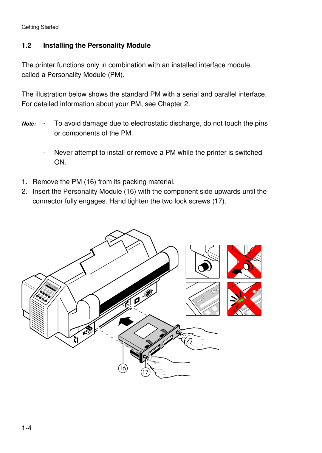 Epson C I - 4 0 7 0, C I - 4 0 8 0 user manual Installing the Personality Module 