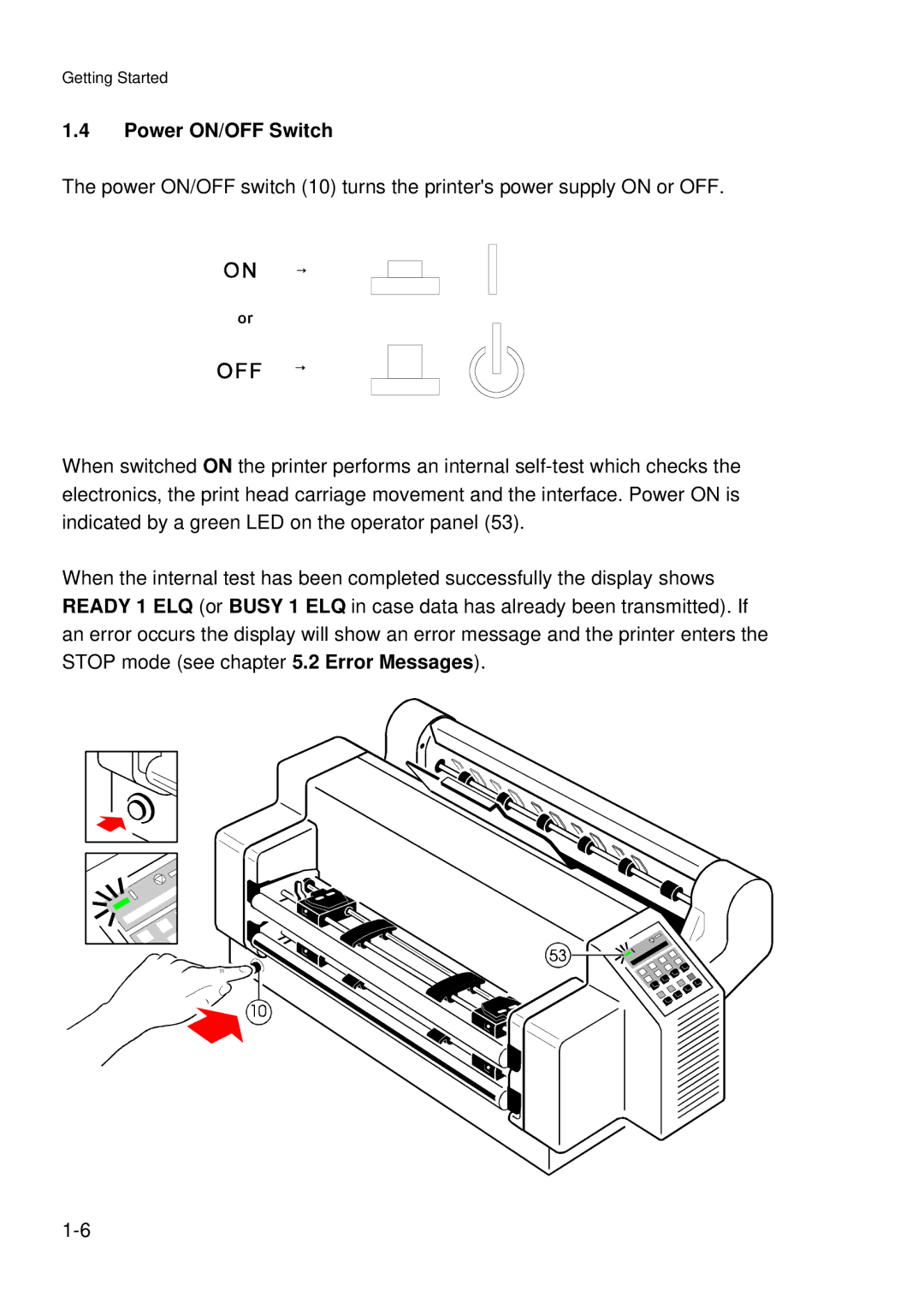 Epson C I - 4 0 7 0, C I - 4 0 8 0 user manual Power ON/OFF Switch 