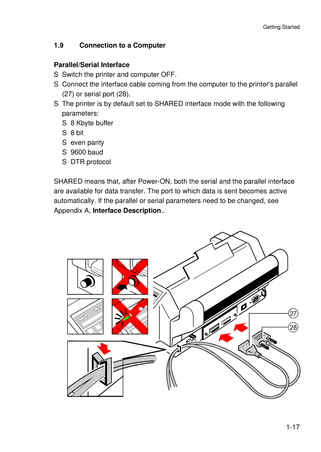 Epson C I - 4 0 8 0, C I - 4 0 7 0 user manual Connection to a Computer Parallel/Serial Interface 