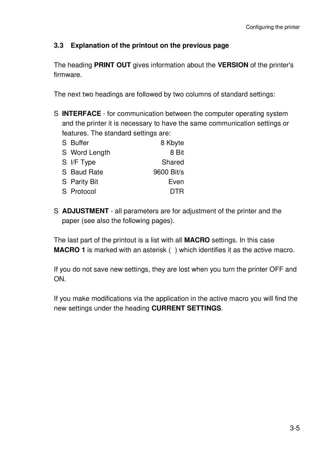 Epson C I - 4 0 8 0, C I - 4 0 7 0 user manual Explanation of the printout on the previous, Dtr 