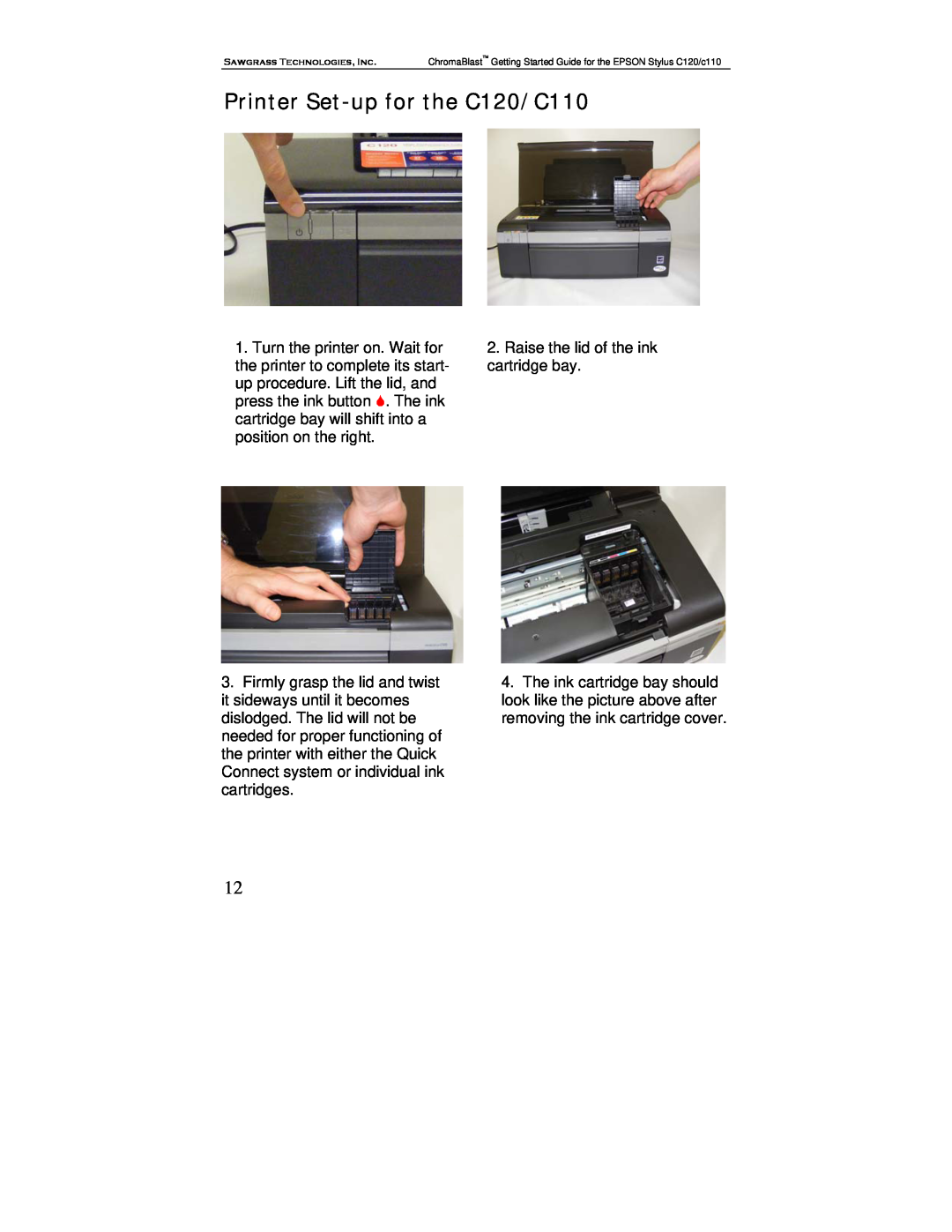 Epson manual Printer Set-upfor the C120/C110 