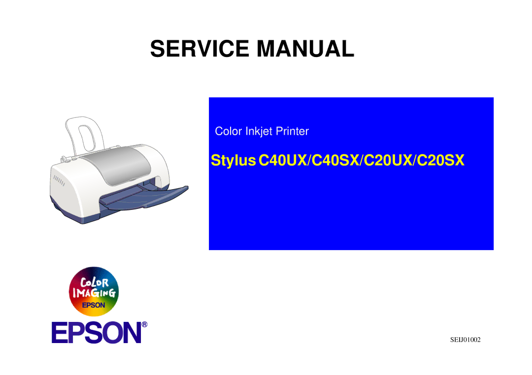 Epson service manual Stylus C40UX/C40SX/C20UX/C20SX 