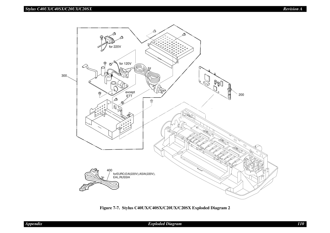 Epson C40UX service manual Appendix Exploded Diagram 110 