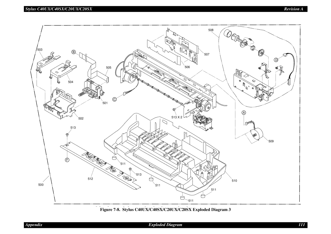 Epson C40UX service manual Appendix Exploded Diagram 111 