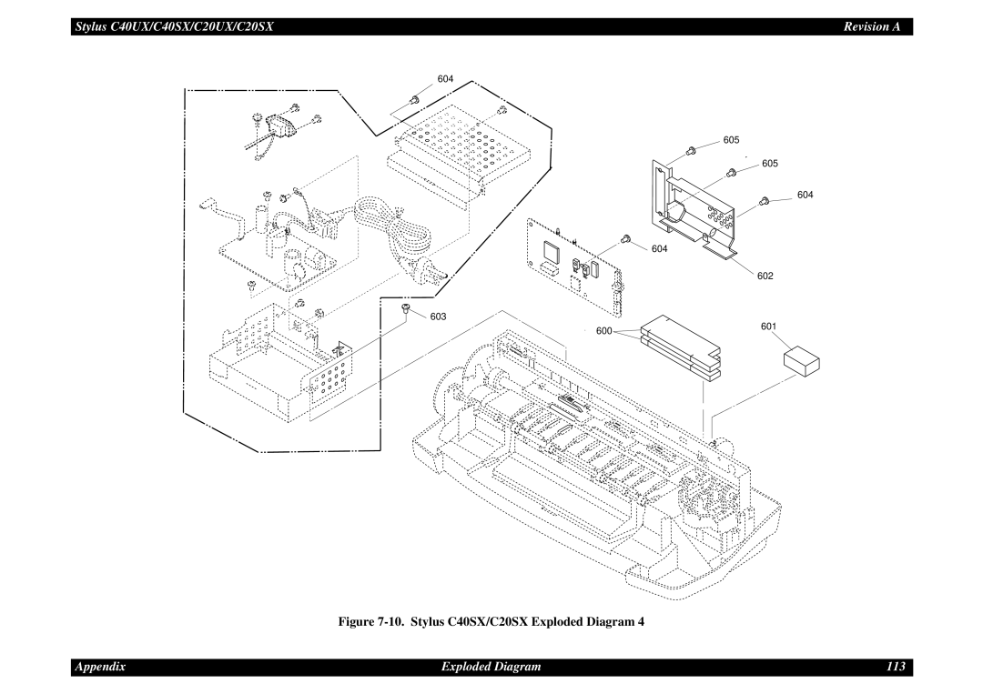 Epson C40UX service manual Appendix Exploded Diagram 113 