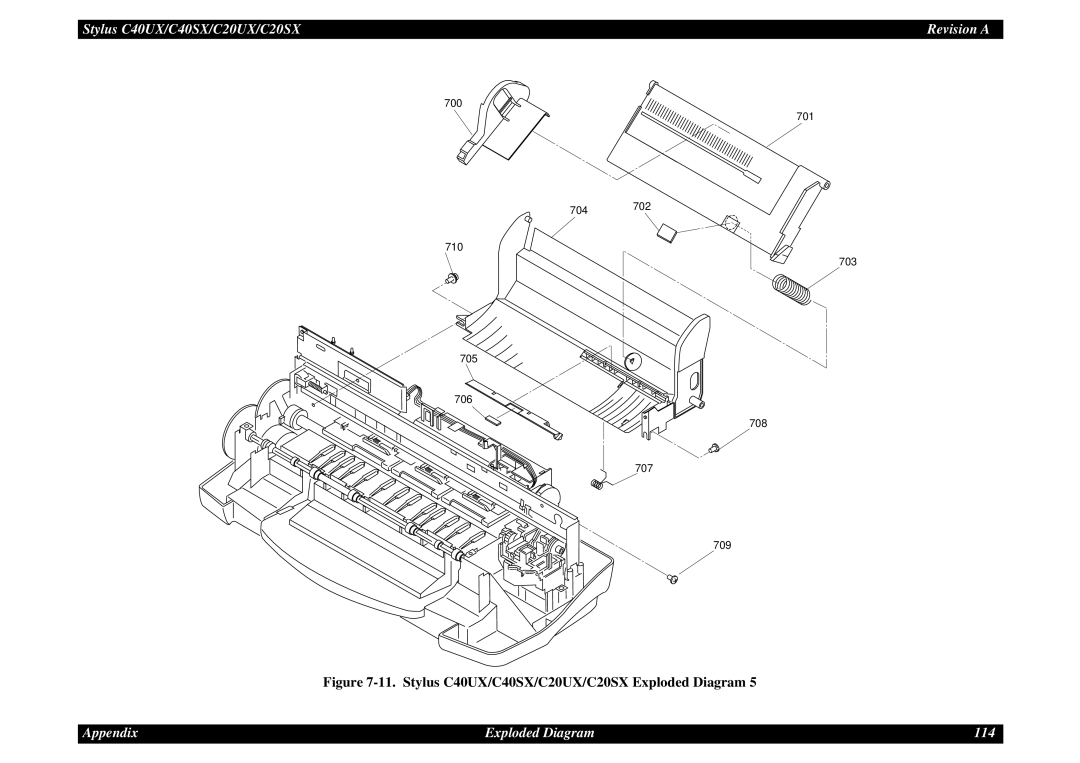 Epson C40UX service manual Appendix Exploded Diagram 114 