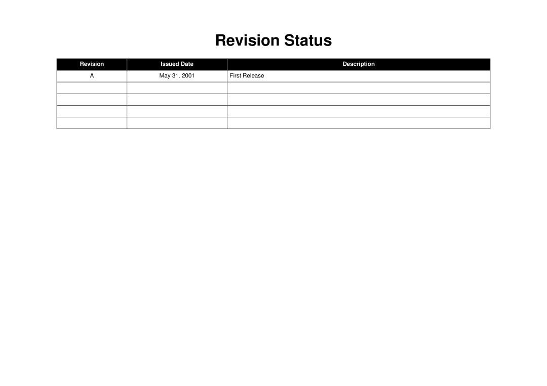 Epson C40UX service manual Revision Status 