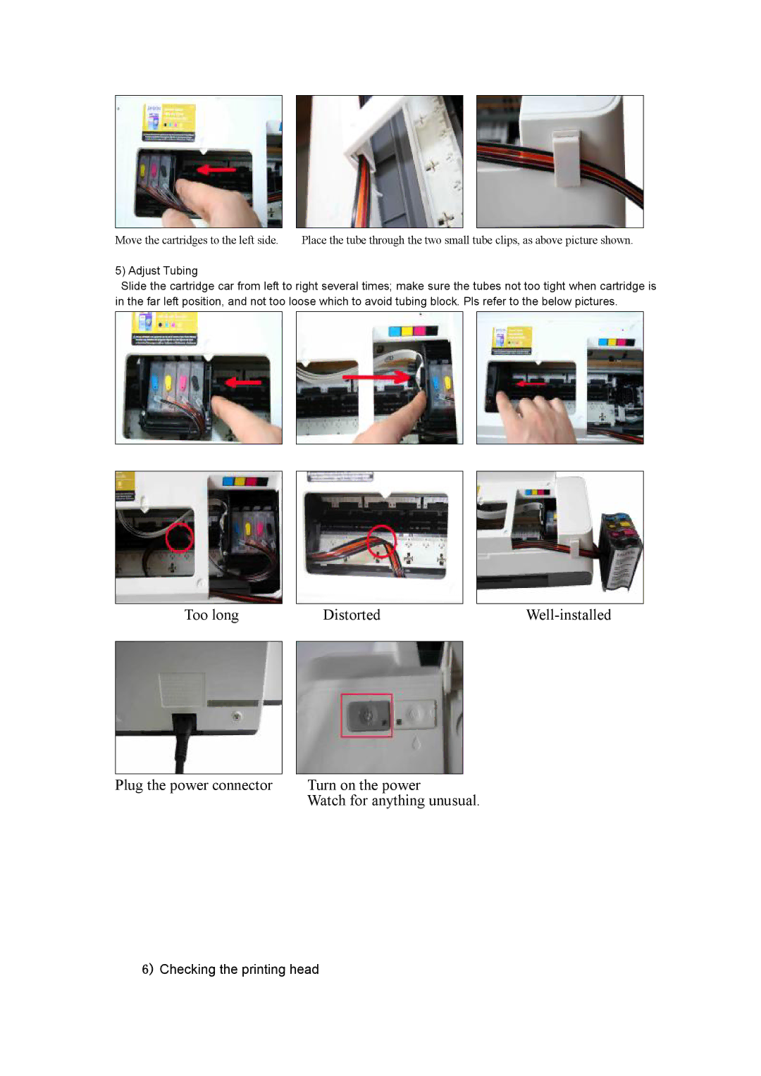 Epson c58 manual Checking the printing head 