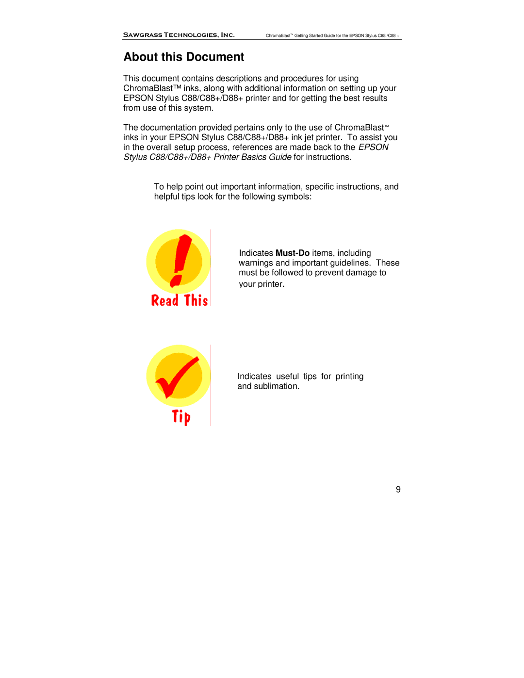 Epson D88+, C88 manual About this Document 