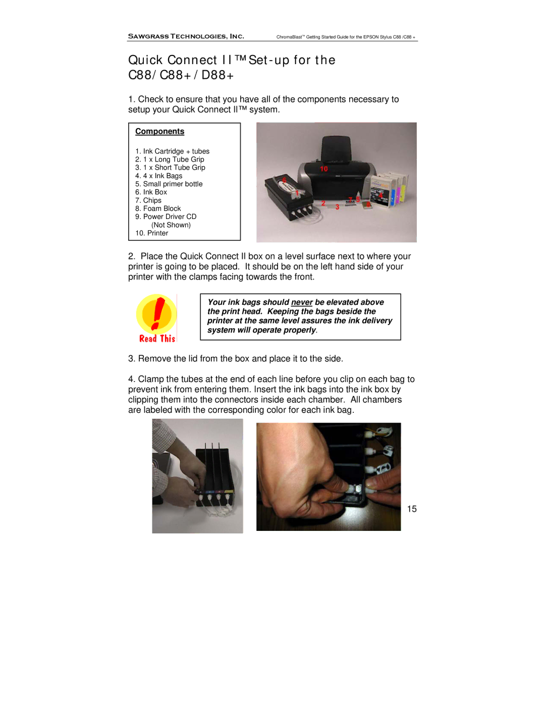 Epson manual Quick Connect II Set-up for C88/C88+/D88+, Components 