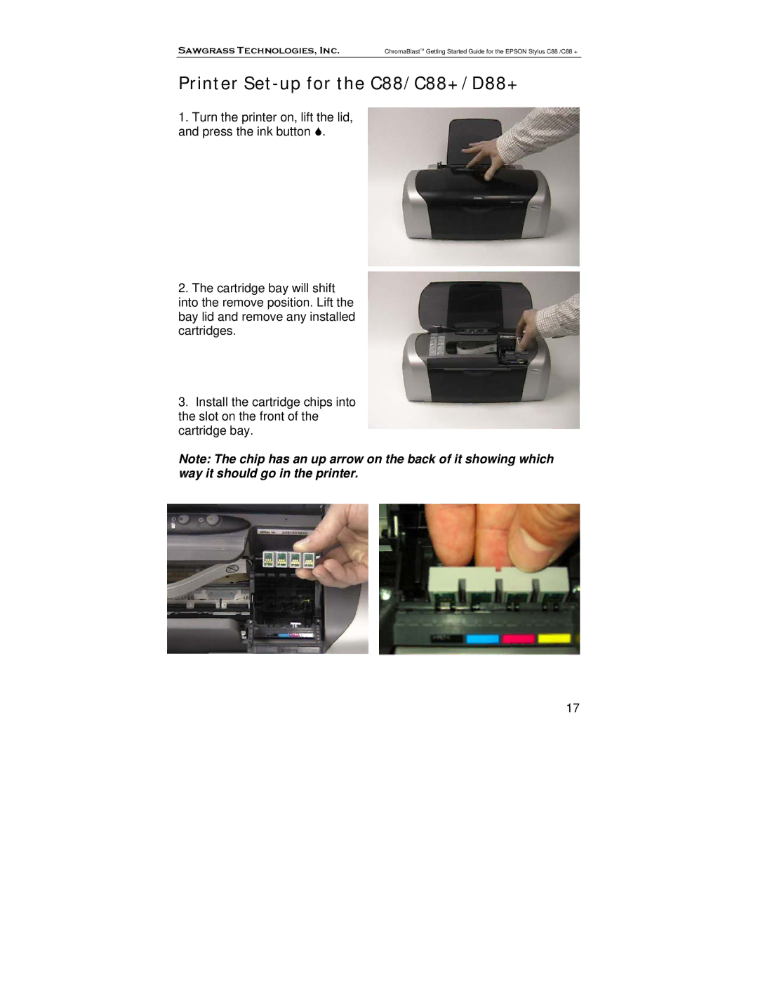 Epson manual Printer Set-up for the C88/C88+/D88+ 