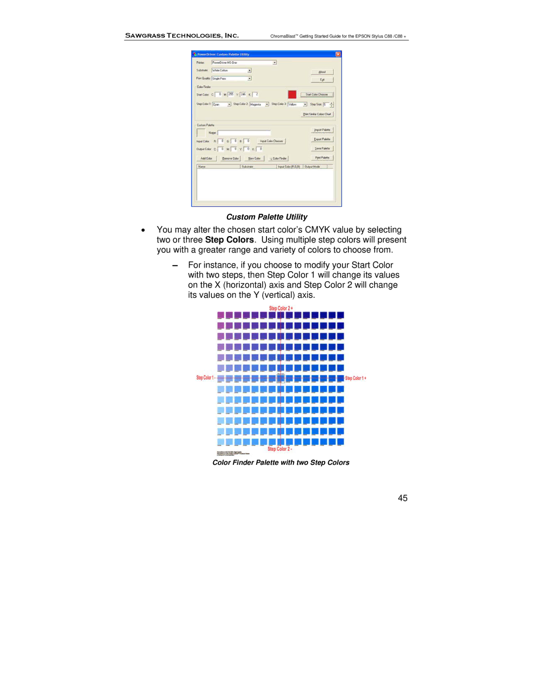 Epson D88+, C88 manual Custom Palette Utility 