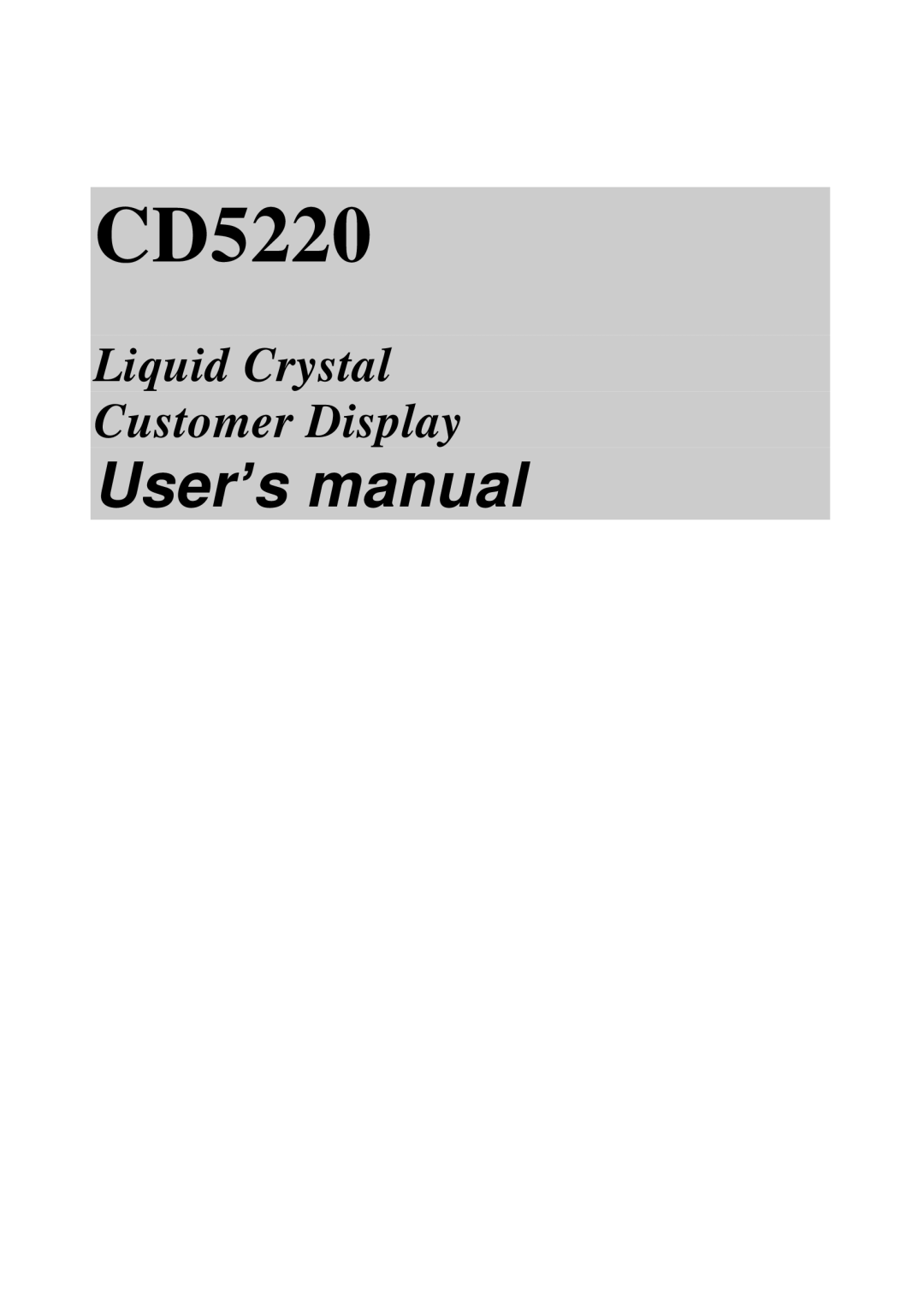 Epson CD5220 manual 