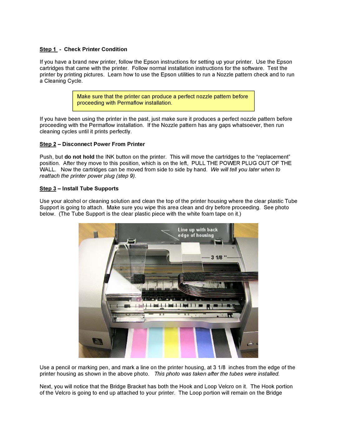 Epson CFS-900P installation instructions Check Printer Condition, Disconnect Power From Printer, Install Tube Supports 