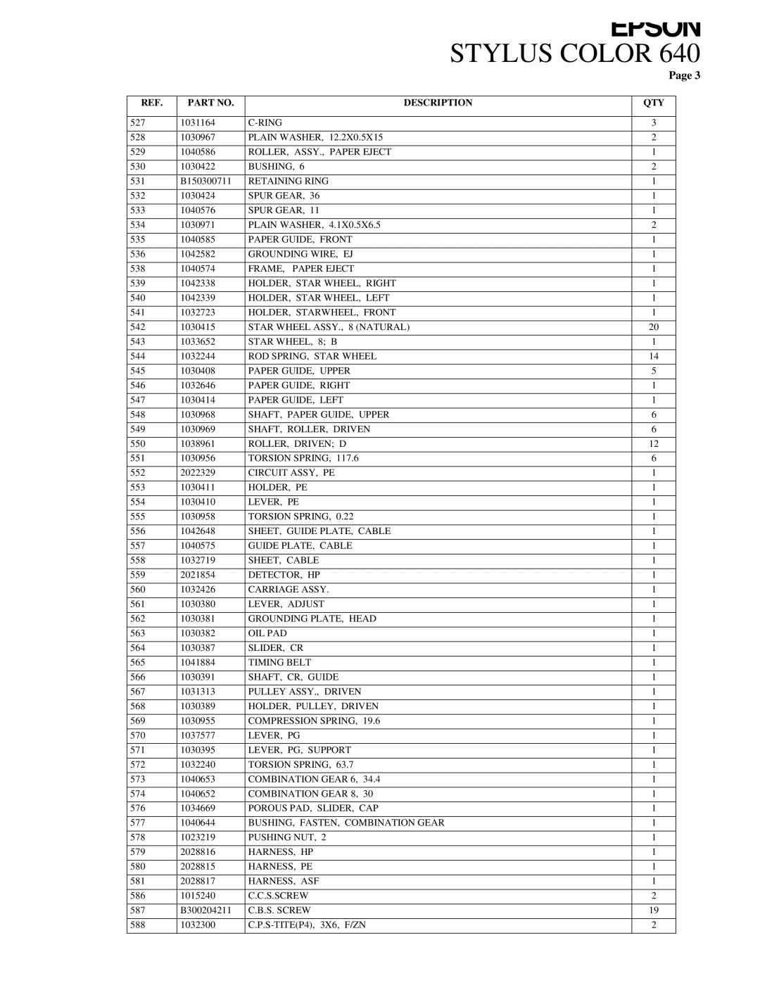 Epson Color Printer manual Ring 