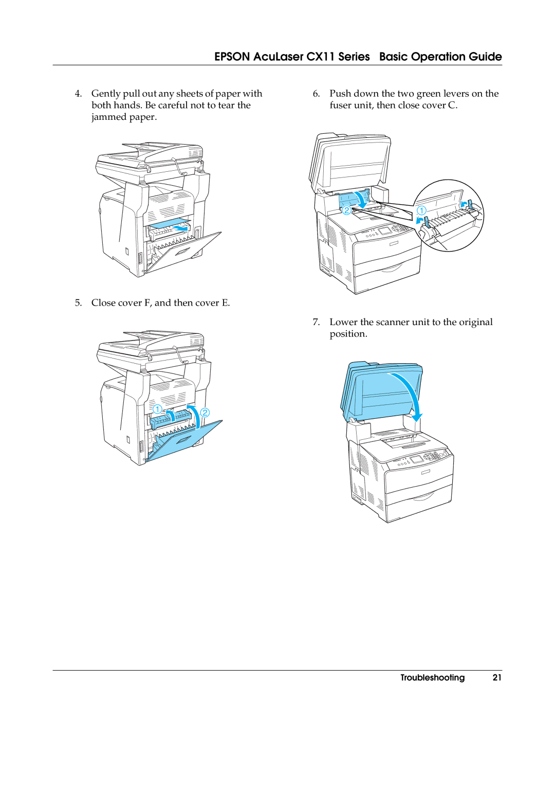 Epson CX11NF, CX11F manual Epson AcuLaser CX11 Series Basic Operation Guide 